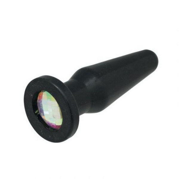 PLUG ANALE SILICONE TAGLIA M BLACK CON PIETRA