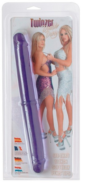 TWINZER 12" DOUBLE DONG PURPLE TOYS SEXY LESBO