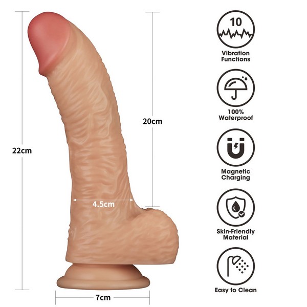 VIBRATORE REALISTICO DELIGHT &Oslash; 4,5 / L 22 CM RICARICABILE VENTOSA