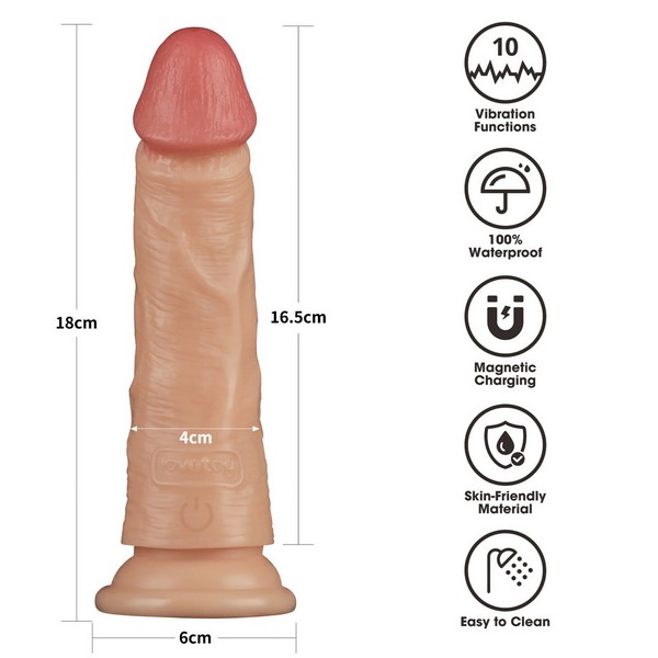 VIBRATORE REALISTICO TEMPTATION &Oslash; 4 / L 18 CM RICARICABILE VENTOSA
