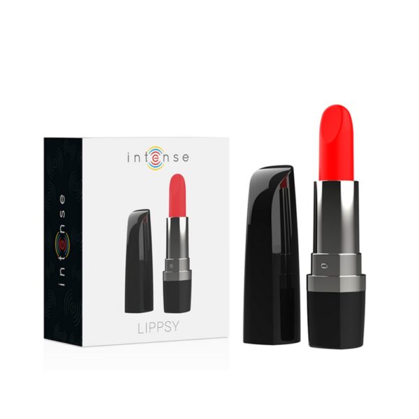 Rossetto Vibrante INTENSE LIPPSY Black - 10 Funzioni - Silicone - Impermeabile