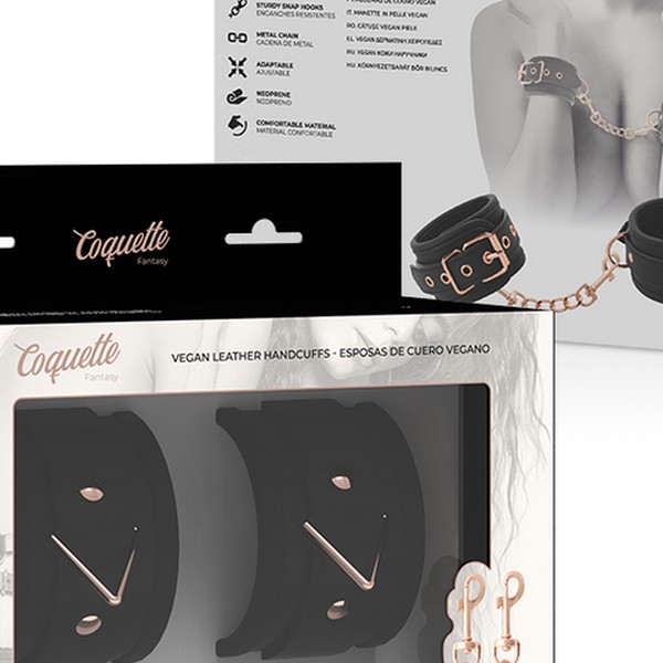 COQUETTE CHIC DESIRE - MANETTE IN PELLE FANTASIA VEGANA CON FODERA IN NOPRENE